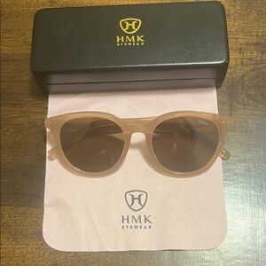 HMK Eyewear Clear Tan Sunglasses with Case